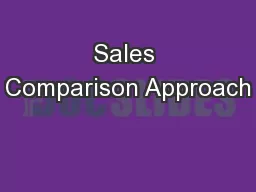 Sales Comparison Approach
