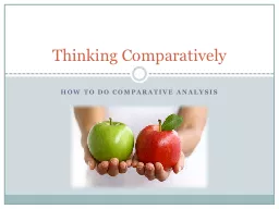 How to do comparative analysis