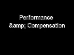 Performance & Compensation