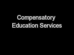 Compensatory Education Services