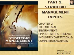 PART 1: STRATEGIC MANAGEMENT INPUTS