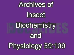 Archives of Insect Biochemistry and Physiology 39:109–117 (1998)