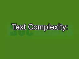 Text Complexity: