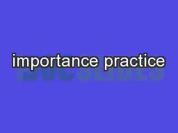 importance practice