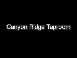 Canyon Ridge Taproom