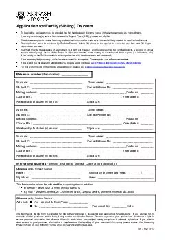 March  Application for Family Sibling Discount To be eligible for the Family Sibling Discount