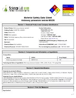 Material Safety Data SheetAntimony potassium tartrate MSDS