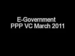 E-Government PPP VC March 2011