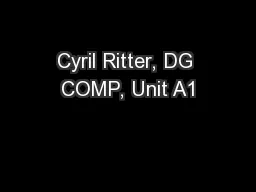 Cyril Ritter, DG COMP, Unit A1