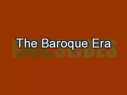 The Baroque Era