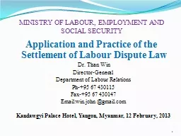 MINISTRY OF LABOUR, EMPLOYMENT AND SOCIAL SECURITY