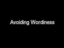 Avoiding Wordiness
