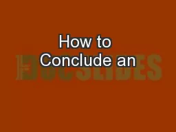 How to Conclude an