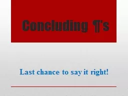 Concluding ¶’s