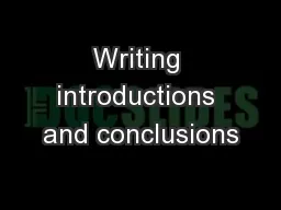 Writing introductions and conclusions