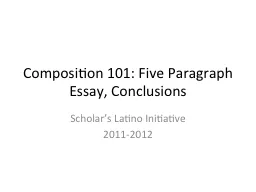 Composition 101: Five Paragraph Essay, Conclusions
