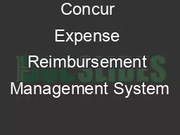 Concur Expense Reimbursement Management System