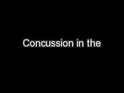 Concussion in the