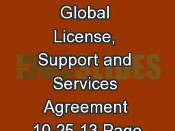 TeamMate Global License, Support and Services Agreement 10-25-13 Page