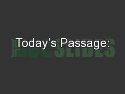 Today’s Passage: