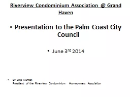 Presentation to the Palm Coast City Council