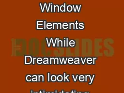 Adobe Dreamweaver Basic Web Page Tutorial Window Elements While Dreamweaver can look very