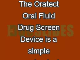 Oratect Reference Guide Oratect  Rev    MKT  Test Windows Test Windows The Oratect Oral