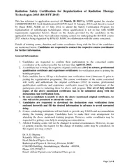 Page of Radiation Safety Certification for Regularization of Radiation