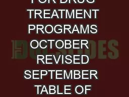STATE OF CALIFORNIA STANDARDS FOR DRUG TREATMENT PROGRAMS OCTOBER   REVISED SEPTEMBER