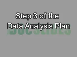 Step 3 of the Data Analysis Plan
