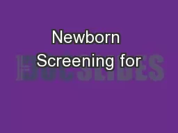 Newborn Screening for