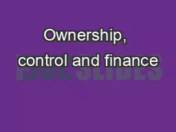Ownership, control and finance