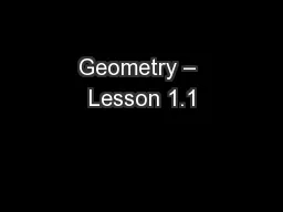 Geometry – Lesson 1.1