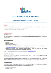TELETHON RESEARCH PROJECT