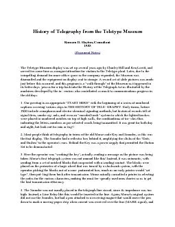 History of Telegraphy from the Teletype MuseumRansom D. Slayton, Consu