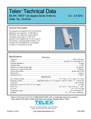 WLAN / WISP 120 degree Sector Antenna                    2.4 - 2.5 GHz