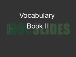 Vocabulary Book II