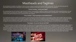 Mastheads and Taglines