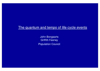 The quantum and tempo of life cycle events