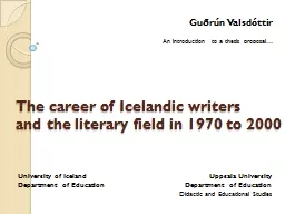 The career of Icelandic writers