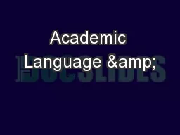 Academic Language &