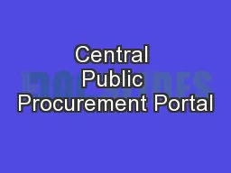 Central Public Procurement Portal