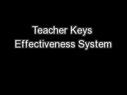 Teacher Keys Effectiveness System