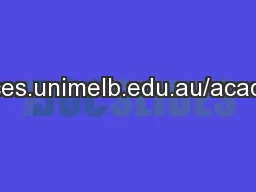 www.services.unimelb.edu.au/academicskills 