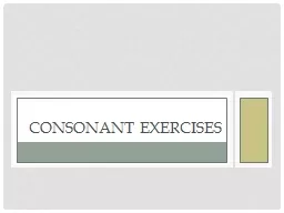 Consonant Exercises
