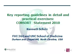 Key reporting guidelines in detail and practical exercises: