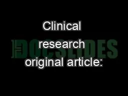 Clinical research original article: