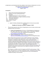 GUIDELINES AND INFORMATION REGARDING THE TENURE, PERMANENT STATUS 
...