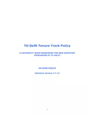 TU Delft Tenure Track Policy