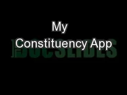 My  Constituency App
